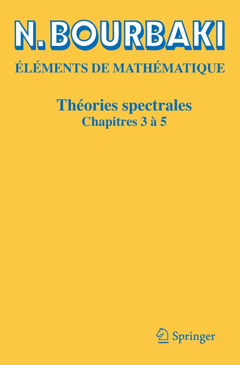 Théories spectrales, chapitres 3 à 5 - Cover
